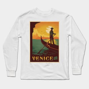 Venice Italy Vintage Travel Art Long Sleeve T-Shirt